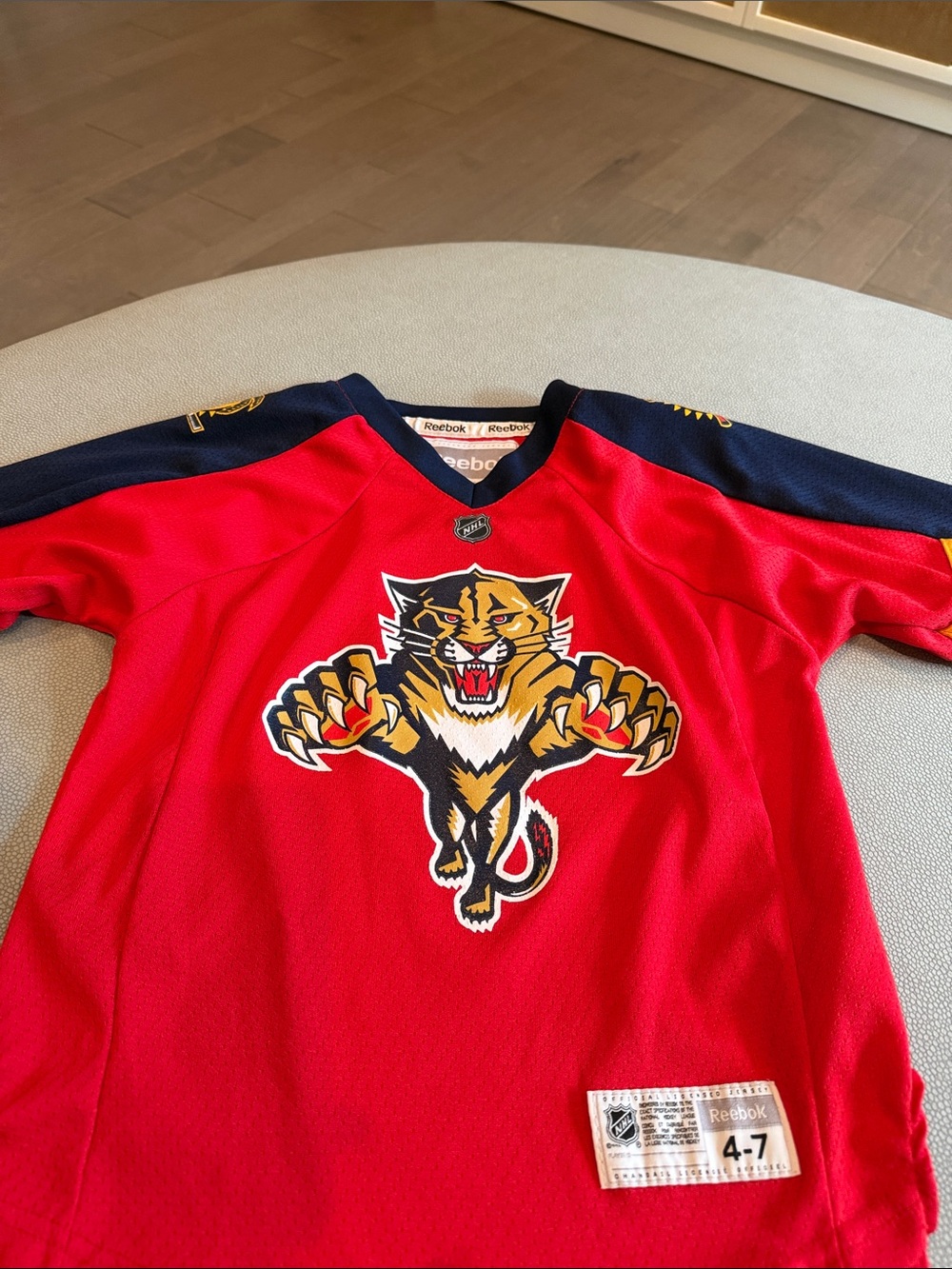 Reebok Kids Florida Panthers Red and Navy Hockey Jersey